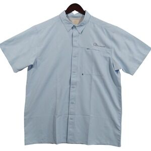 Ducks Unlimited Fishing Shirt Mens XL Light Blue Short Sleeve Ventilated Shirt